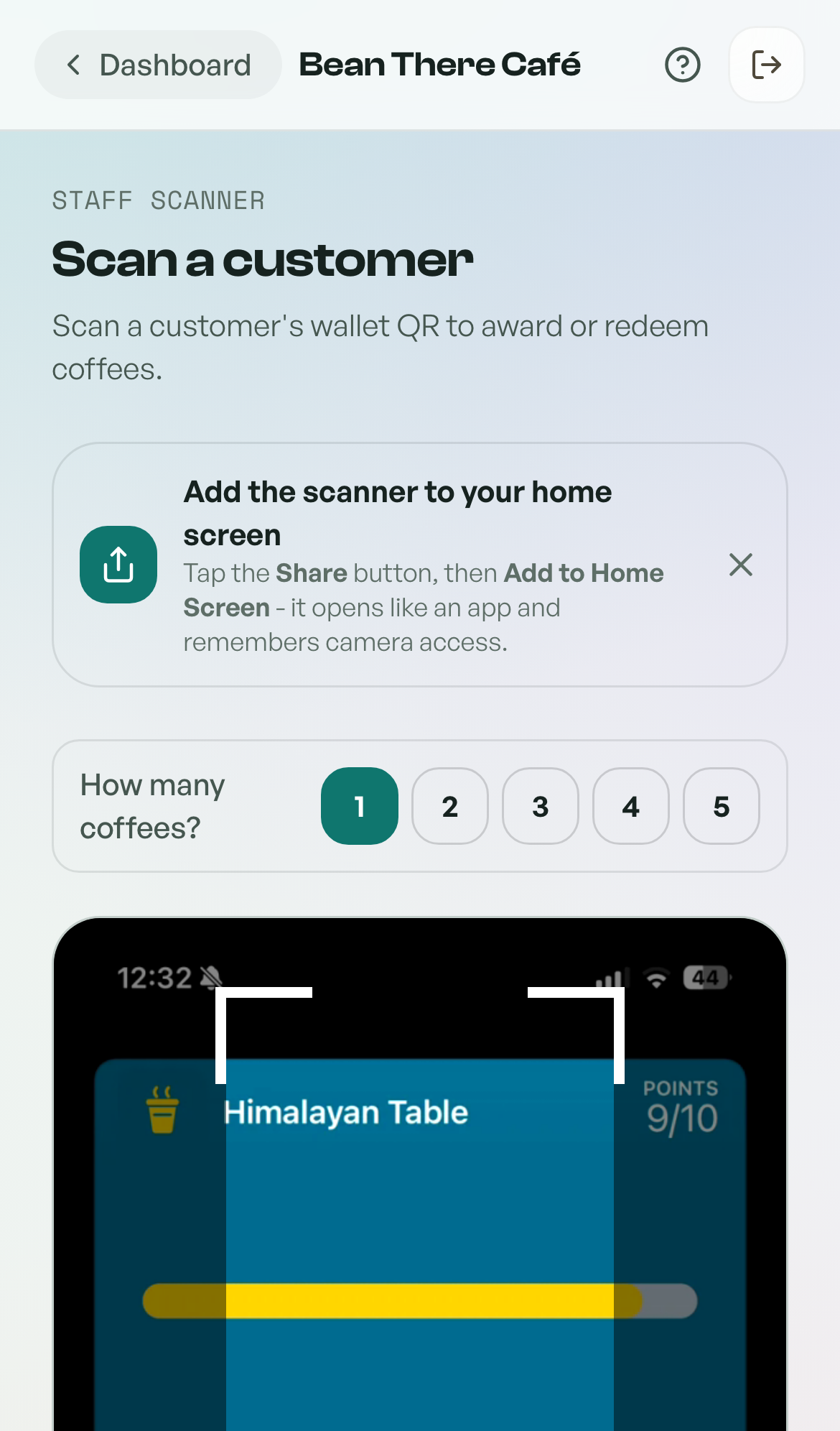 The scanner with the Install the scanner app prompt